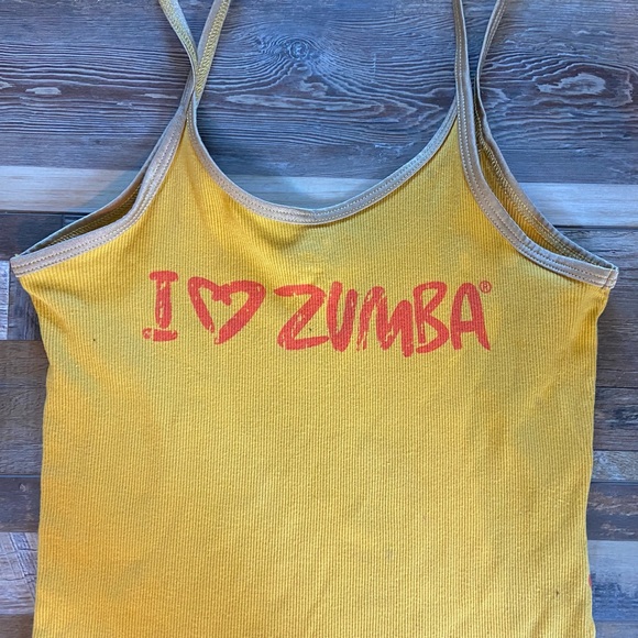 ZUMBA TANK TOP GOLD/ ORANGE “I HEART ZUMBA” XL - Picture 3 of 3